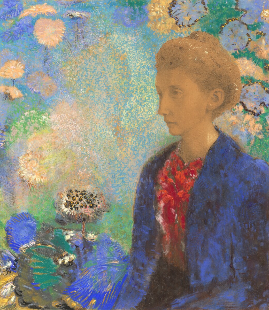 Odilon Redon 的 Baronne de Domecy 粉彩肖像